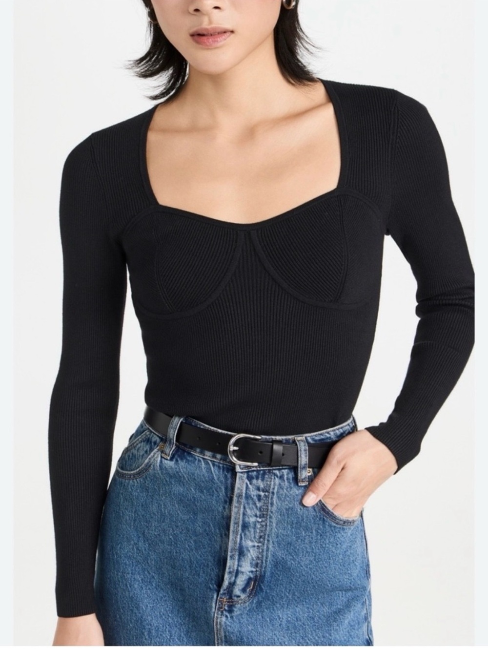 Madewell Black Long Sleeve Top Size S